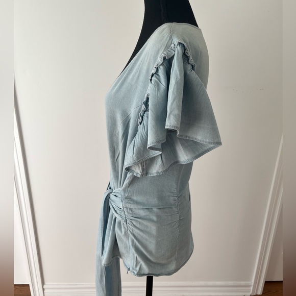 Jane + Delancey denim ruffle top - Picture 4 of 5